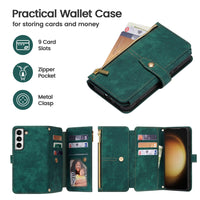 1 x RAW Customer Returns ZCDAYE Samsung Galaxy S24 Case with Strap, Leather Samsung Galaxy S24 Cell Phone Case Cell Phone Case Practical Cell Phone Chain Card Slots Wallet Shoulder Bag Samsung S24 Case, Green - RRP €18.14