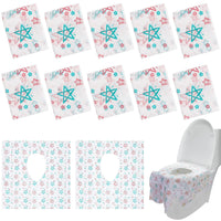 28 x Brand New XCOZU 10 Pieces Disposable Toilet Seat Covers, Disposable Toilet Seat Covers for Kids and Adults, Disposable Potty Seat Covers for Potty Training and Travel and Public Toilet - Star Pattern - RRP €268.8