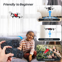 1 x RAW Customer Returns SIMREX X300C Mini Drone with Camera 720P HD FPV, RC Quadcopter Foldable, Altitude Hold, 3D Flip, Headless Mode, Gravity Control and 2 Batteries, Gifts for Kids, Adults, Beginners, Red - RRP €61.04