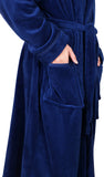 1 x RAW Customer Returns NY Threads Men s Bathrobe, Men s Robe with Hood, Fleece, Sleepwear Bathrobes Large, Navy  - RRP €26.99