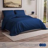 1 x RAW Customer Returns Dreamzie - Bedding set 200x200 cm with 2 pillowcases 50x70 cm dark blue - Duvet cover 200x200 adults made of 100 microfiber - Certified without chemicals Oeko TEX  - RRP €22.18