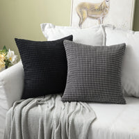 1 x RAW Customer Returns MIULEE Set of 2 Cushion Covers Corduroy Decorative Pillow Case Sofa Cushion Decorative Couch Cushion Pillow Cover Soft for Living Room Bedroom 16x24 inch 40x60 cm Gray - RRP €20.39