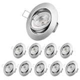 1 x RAW Customer Returns EDISHINE LED spots dimmable pack of 10, LED recessed spotlights 230V, 3000K warm white recessed lights, 68mm, swiveling spots ceiling light without transformer, 350lumen, replacement halogen, installation depth 75mm, - RRP €43.5