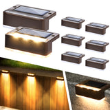 1 x RAW Customer Returns Solpex Solar Lights for Outdoors, 8 Pack, Warm White Stair Light, Waterproof Solar Lights, LED Lighting for Outdoor Stairs, Steps, Fence, Garden, Yard, Patio, Gutter, Path, Decoration Brown  - RRP €26.51