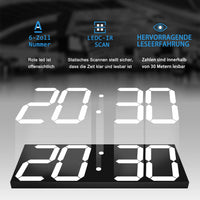 1 x RAW Customer Returns CHKOSDA LED Clock Digital Clock Large Wall Clock with 18 Inch LED Display, Countdown Clock with 8 Adjustable Brightness, Set 16 Alarms, 12 24 Hour Display, Temperature and Calendar Display White  - RRP €93.98