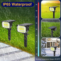 1 x RAW Customer Returns 4 Pieces Outdoor Solar Spotlights, 72 LEDs Outdoor Solar LED Spotlights 3 Brightness Levels, IP65 Waterproof Solar Garden Lights for Courtyard, Pathway, Trees, Warm White - RRP €36.99