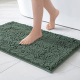 1 x RAW Customer Returns MIULEE 50x80cm Chenille Bath Mat Non-Slip Bath Mat Bath Mat Non-Slip Washable Absorbent Shower Mat for Bathroom Matcha Green - RRP €19.66