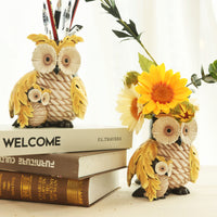 4 x Brand New simpdecor Plant Pot Creative Owl Plant Pot 15cm Height Flat Surface Resin Flower Holder Vase Succulent Plants Pot Table Top Plant Container Pot for Home Office Garden Decor - RRP €74.08