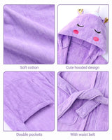 1 x RAW Customer Returns WYTbaby Bathrobe Children s Hoodie Blanket 100 Cotton Pockets Soft and Absorbent Children s Bathrobe Girls Boys Purple - RRP €28.22