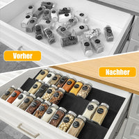 3 x RAW Customer Returns Famhap spice rack drawer 6 pieces, spice organizer drawer extendable from 29.5 cm to 59 cm, spice insert drawer matt texture, spice holder with non-slip nubs - RRP €60.12