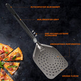 1 x RAW Customer Returns SOUTHGATE 12 inch perforated pizza peel, pizza shovel made of hard anodized aluminum, pizza shovel pusher with large surface and removable anti-scald handle, 30 x 35 cm - RRP €35.2