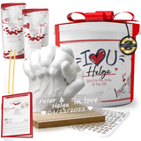 1 x RAW Customer Returns Lalfof 3D Handprint Set for Couples Customizable with Name Partner Gifts . Plaster cast hands couple idea anniversary gift for him anniversary gift for her. 3D Handprint For Couple Gifts - RRP €30.54