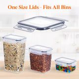 1 x RAW Customer Returns Lifewit Storage Containers with Lids Set of 15, Storage Containers with Universal Lids, Airtight Storage Box Kitchen Organizer with Labels for Grains, Flour, Sugar, Muesli in the Kitchen, BPA Free - RRP €27.18