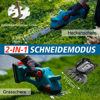 1 x RAW Customer Returns CHANGEMOORE 21V cordless grass and shrub shears with 2x2.5Ah battery, short long blade, cordless grass shears, cordless hedge trimmer small, adjustable head angle working time 5 hours, charging time 1-1.3 hours  - RRP €87.72