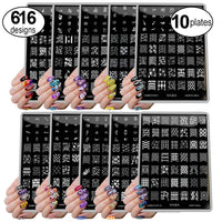 2 x Brand New VAGA Collection of Stamping Nail Art Jumbo Stencil 10 Set U1 Hundreds of Designs - RRP €59.98