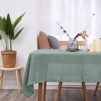 1 x RAW Customer Returns Deconovo Linen Effect Rectangular Tablecloth 140 x 240 cm Light Green - RRP €26.86