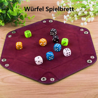 1 x Brand New Two creative desktop storage boxes, hexagonal foldable snack item storage tray, key decoration storage, multiplayer game dice tray, PU leather rose red  - RRP €20.4