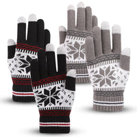 2 x Brand New GLAITC Winter Gloves Touchscreen Gloves 2 Pairs Wool Knitted Thermal Warm Gloves Anti Slip Warm Winter Gloves for Outdoor Driving Sports Hiking Skiing - RRP €72.0