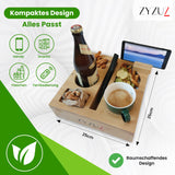 1 x RAW Customer Returns ZYZUZ Couch Bar Snack Box Sofa Tray - Snack Bar Couch Tray with Cell Phone Holder - Bamboo Couch Bar Snagger with Cup Holder Sofa - Robust Snack Box with Compartments Snack Tray Organizer - Motorhome Gadgets - RRP €20.16