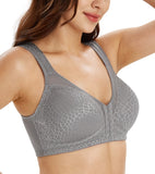 1 x RAW Customer Returns Lemorosy Women s Minimizer Bra Comfort Strong Front Support Non-Padded Back Without Underwire Grey, 95D  - RRP €24.0