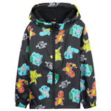 1 x RAW Customer Returns Pokemon Rain Jacket Kids Waterproof - 100 Polyester Kids Rain Jacket Boys - Comfortable Rain Jacket Girls and Boys Black AOP, 7-8 Years  - RRP €34.99