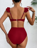 1 x RAW Customer Returns AI MAGE Bikini Set Women High Waist 2 Pack Swimsuit Sexy Holiday Push Up Swimwear Red XL - RRP €30.24