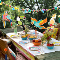 3 x Brand New YiiiGoood Hawaii Parrot Decoration 6 Pieces Paper Birds Tiki Bar Party Decoration 3D Tropical Bird Decoration Jungle Streamers Outdoor Luau Party Decoration - RRP €26.88