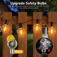 1 x RAW Customer Returns LED fairy lights outside 30M - outdoor fairy lights light bulbs with 50 2 dimmable bulbs weatherproof warm white, fairy lights outside power with remote control for terrace balcony garden camping - RRP €59.99