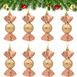 1 x RAW Customer Returns Pack of 8 Christmas tree candy pendants - Christmas tree decorations in candy - glitter funny Christmas tree decorations candy ornaments gold - 13CM  - RRP €9.43