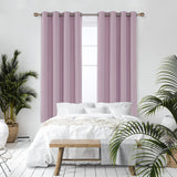 1 x RAW Customer Returns Deconovo blackout curtain with eyelets for living room, thermal curtain, cold protection, 245 x 140 cm height x width , light pink, set of 2 - RRP €47.95