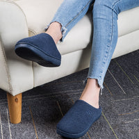 1 x Brand New DL Women s Slippers Made of Memory Foam Winter Warm Slippers for Women Cozy Plush Slippers Flannel Lined Closed Toes Non-Slip Slippers Navy Blue 42 43 EU - RRP €18.99