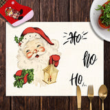 1 x Brand New Christmas placemats, 32x45cm Christmas placemats in a pack of four, linen Santa Claus placemats, for the Christmas table placemats01  - RRP €20.4