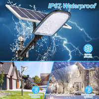 1 x Brand New Kingwei 300W street lamp solar street lights outdoor waterproof 202 LEDs dusk to dawn, solar lamps with remote control and solar panel, solar floodlights 6500K white LED spotlights - RRP €119.99