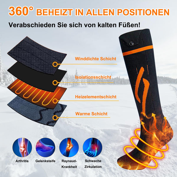 2 x RAW Customer Returns Heated socks, 5V 5000mAh electric heated sock ...