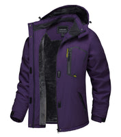 1 x RAW Customer Returns TACVASEN Women s Waterproof Jacket Winter Skiing Outdoor Walking Fleece Coat with Removable Hood, Dark Purple, S - RRP €76.98