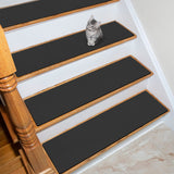 1 x RAW Customer Returns GOYLSER Stair Treads Mats Non-Slip Stair Mats Self-Adhesive Stair Carpet Rectangular Non-Slip Stair Carpet Stair Mats for Children Pets Black 76 x 20 cm Pack of 15  - RRP €60.49