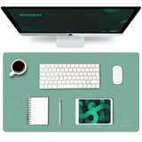 1 x RAW Customer Returns K KNODEL Table mat, desk mat, 60 x 35 cm PVC table mat, laptop table mat, waterproof desk mat for office or home use, double-sided green grey  - RRP €14.75