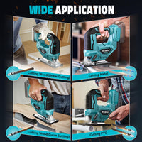 1 x RAW Customer Returns Ecarke Cordless Jigsaw 750W for Makita 18V Lithium Battery with Lock and Stepless Speed Switch, Quick Blade Change for Wood, PVC, Plywood and Metal Batteries not included  - RRP €73.61