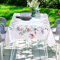 1 x RAW Customer Returns Alishomtll Floral Tablecloth, Spring and Summer Garden Tablecloth, Outdoor Waterproof Washable Tablecloths, Kitchen Living Room Polyester Table Linen, Picnic Party Decoration, 140x240cm - RRP €22.22