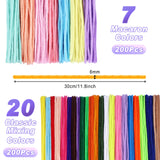 1 x RAW Customer Returns Draupnir 400 Pieces 27 Colors Chenille Wire, 30 cm x 6 mm Pipe Cleaners, Macaron Color Pipe Cure, Colorful Chenille Stems Cure Pipes for DIY Crafts Decorations for Kids - RRP €25.2