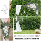 1 x RAW Customer Returns ROLLWAY Pack of 2 artificial wedding arch flowers, artificial flowers hanging artificial flowers decoration wedding decoration white roses with green leaves, peonies wedding flowers - RRP €24.98