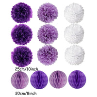 1 x RAW Customer Returns Zerodeco Paper Pompom - Honeycomb Fan, Decoration for Hall, Wedding, Birthday, Easter, Baptism, Birthday, Colour Purple - RRP €15.02