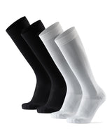 1 x RAW Customer Returns DANISH ENDURANCE 2 pairs of sports compression stockings, support stockings, 21-26 mmHg, for men women multi-coloured 1x black, 1x white , EU 35-38  - RRP €35.95