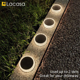 3 x RAW Customer Returns Lacasa Solar Floor Lights Outdoor, 30LM Pack of 4 Solar Lights for Outdoor Use, Natural White 4000K IP68 Waterproof Auto ON OFF Solar Lamps LED Path Lights for Garden Lawn Patio Driveway, Round - RRP €128.97