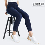 1 x RAW Customer Returns CityComfort Jeggings Women s Leggins Skinny High Waisted Elastic Shaping Jeans Slim Jeggings with Pockets Plus Sizes 36-55 Indigo, 48  - RRP €20.64