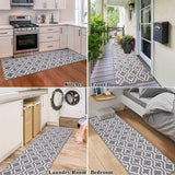 1 x RAW Customer Returns SHACOS carpet runner 60x180cm, kitchen carpet, runner, carpet runner hallway vintage, kitchen carpet washable non-slip, doormat long, hallway carpet - non-slip - grey - RRP €33.73