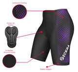 1 x RAW Customer Returns Women Cycling Shorts 3D Gel Padded Summer Bicycle Riding Road Bike Ladies Shorts as3, alpha, m, regular, regular, black-purple  - RRP €20.16