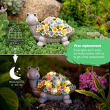 1 x RAW Customer Returns Turtle garden figures with flowers solar lamps garden decoration for outside turtle decoration for outdoor living room with solar fairy lights personalized gifts for women men balcony terrace decoration - RRP €34.99