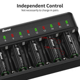 1 x RAW Customer Returns BONAI AA AAA Battery Charger 16 Slot Universal LED Battery Charger Intelligent Battery Charger Smart Battery Charger for AA AAA NI-MH NI-CD Rechargeable Batteries, Black - RRP €24.99