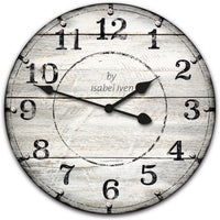 1 x RAW Customer Returns Isabel Iven Designer wall clock vintage made of MDF wood - Silent retro style wall clock without ticking, diameter 30 cm, perfect wall decoration for living room in country house style or as a kitchen clock for home - RRP €20.11